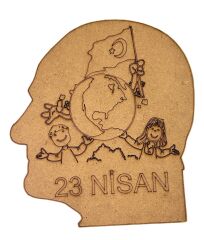 23 NİSAN TEMALI AHŞAP OBJE AHŞAP BOYAMA OBJESİ