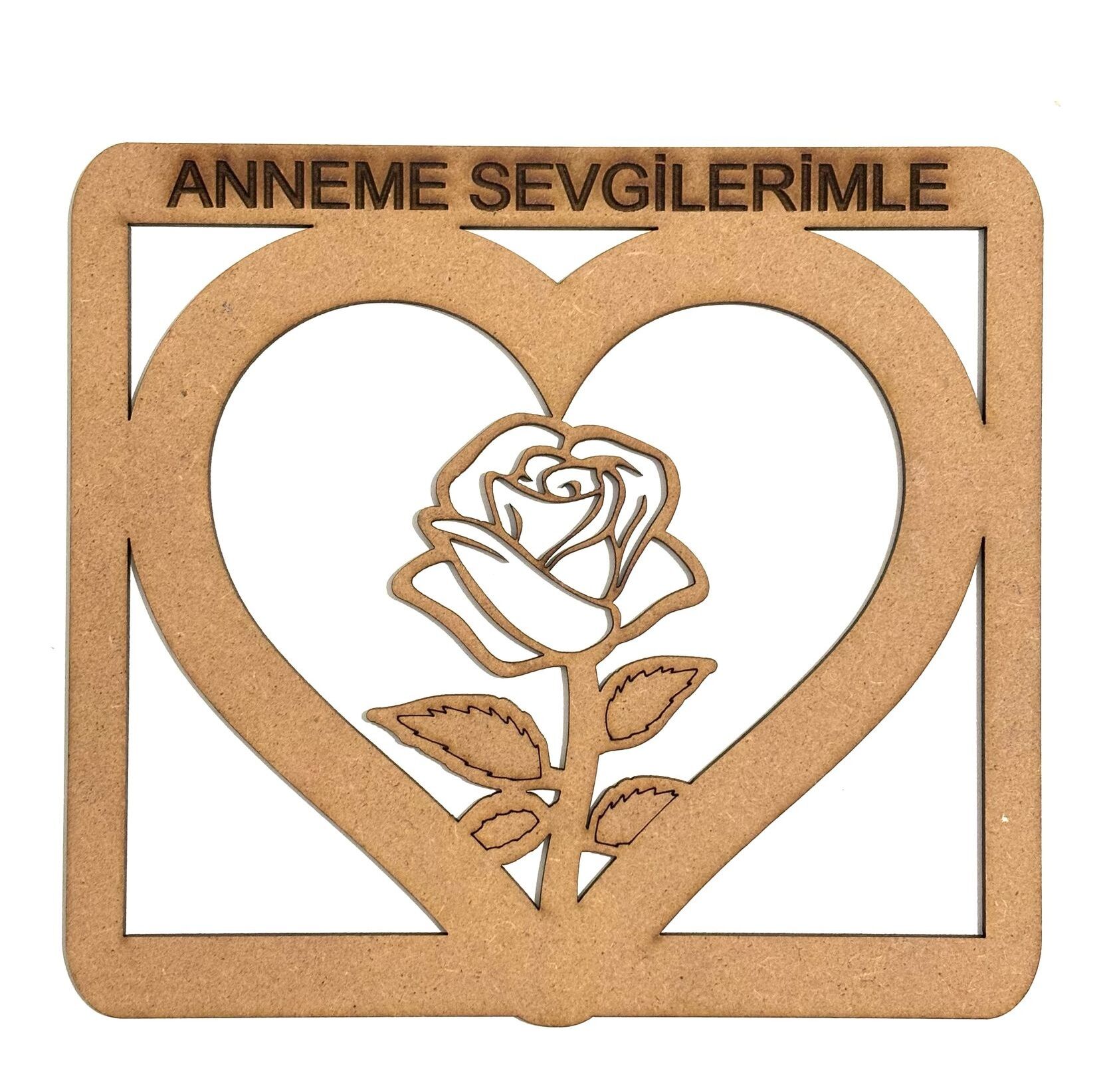 Ahşap Boyama Anneler Günü Anneme Sevgilerimle Tablosu Ahşap Boyama Objesi