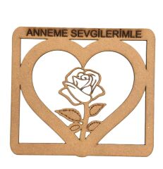 Ahşap Boyama Anneler Günü Anneme Sevgilerimle Tablosu Ahşap Boyama Objesi
