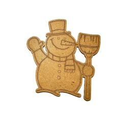 Çocuklar İçin Ahşap Boyama Kardan Adam Temalı Okul Öncesi