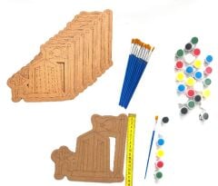 TOPTAN 10'LU PAKET AHŞAP BOYAMA 18 MART TEMALI  AHŞAP BOYAMA OBJESİ