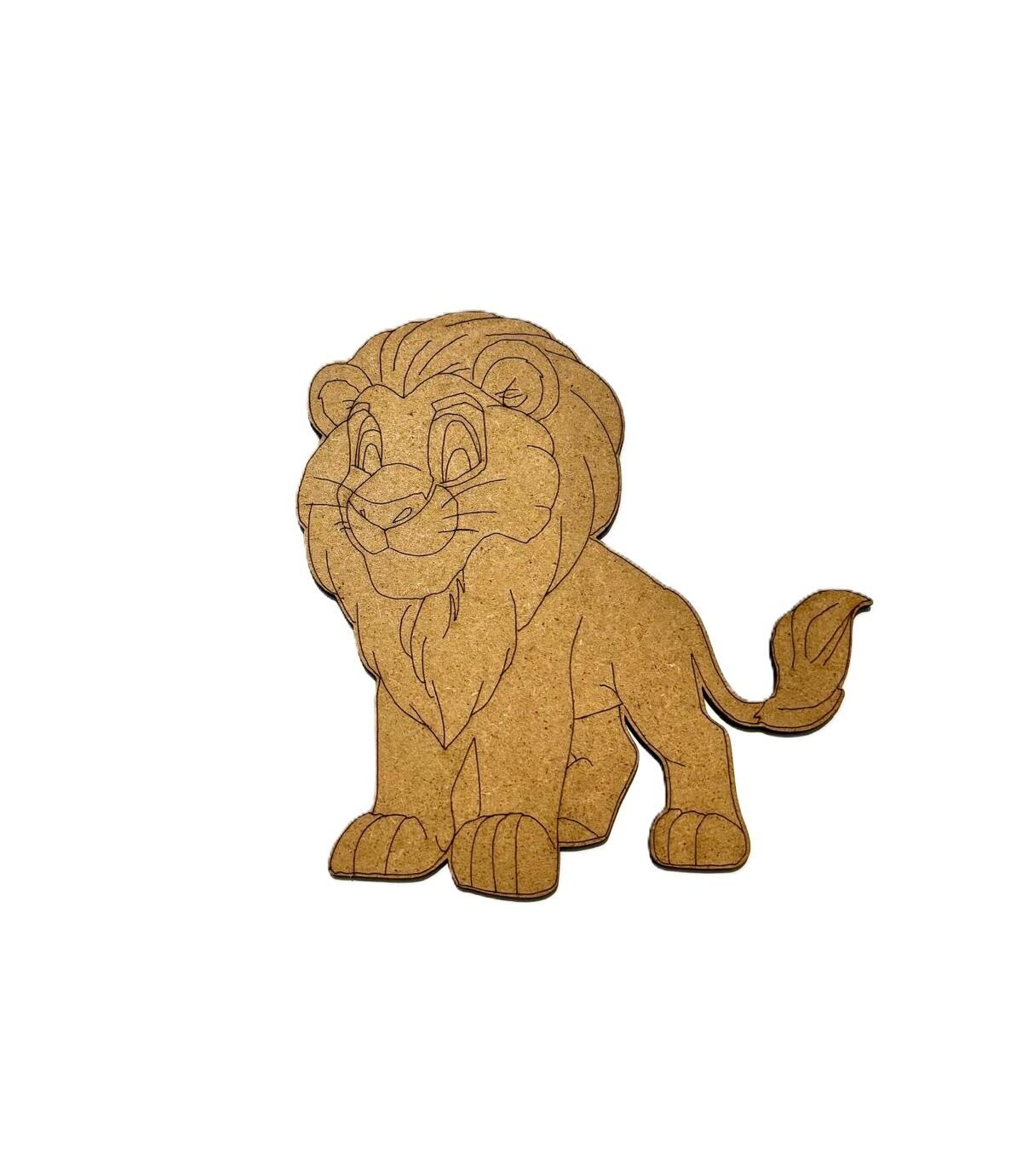 ASLAN DESENLİ  AHŞAP BOYAMA OBJESİ (BOYA+FIRÇA)
