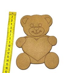 TOPTAN 10'LU PAKET KALP TUTAN AYI DESENLİ  AHŞAP BOYAMA OBJESİ