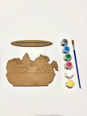 Ahşap Boyama Meyve Tabağı Eğitici Etkinlik (boya+fırça)