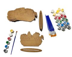 10'lu Paket Ahşap Boyama Meyve Tabağı Eğitici Etkinlik