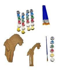10 Lu Paket Ahşap Boyama Zürafa Eğitici Etkinlik
