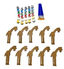 10 Lu Paket Ahşap Boyama Zürafa Eğitici Etkinlik