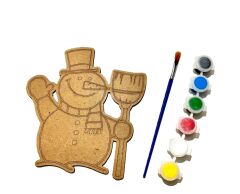 10 Lu Paket Ahşap Kardan Adam Boyama Eğitici Etkinlik