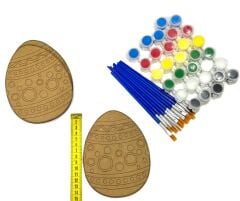 10'lu Paket Ahşap Boyama Yumurta Mandala Çoçuk Etkinlik Kreş Etkinlik Hobi Seti Hobi Kit