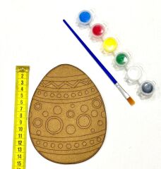 10'lu Paket Ahşap Boyama Yumurta Mandala Çoçuk Etkinlik Kreş Etkinlik Hobi Seti Hobi Kit