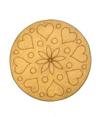 Çocuklar İçin Ahşap Boyama Kalp Çiçek Mandala Okul Öncesi