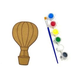 10'lu Paket Ahşap Boyama Seti Uçan Balon Sıcak Hava Balonu Mandala Çocuk Etkinlik Hobi Seti Hobi Kit