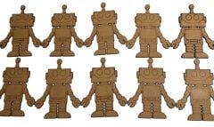 10'lu Paket Ahşap Boyama Bilişim Haftası Robot Ahşap Boyama Etkinliği