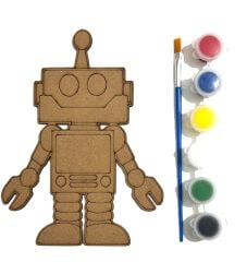 10'lu Paket Ahşap Boyama Bilişim Haftası Robot Ahşap Boyama Etkinliği