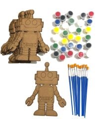 10'lu Paket Ahşap Boyama Bilişim Haftası Robot Ahşap Boyama Etkinliği
