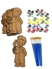10'lu Paket Ahşap Boyama Bilim İnsanı Bilim Haftası Ahşap Boyama Etkinliği