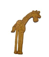 Çocuklar İçin Ahşap Boyama Zürafa Desenli Obje Okul Öncesi