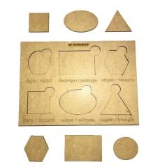 Ahşap Boyama Tak Çıkar Şekiller Geometrik Şekiller Eğitici Set Montesorri Oyun Seti