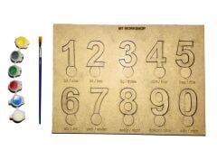 Ahşap Boyama Seti Rakamlar Eğitici Oyun Seti Okul Öncesi