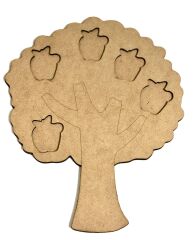 Ahşap Boyama Tak Çıkar Elma Ağacı Montessori Eğitici Etkinlik Boyama Seti