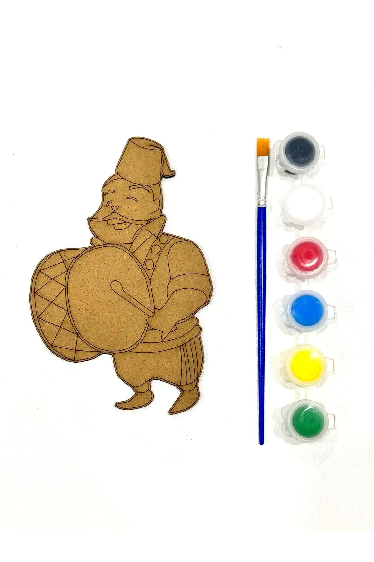 Ahşap Boyama Ramazan Davulcusu Desenli Ahşap Boyama Seti (boya+fırça)