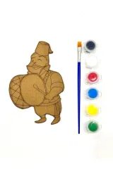 Toptan 10'lu Paket Ahşap Boyama Ramazan Davulcusu Desenli Ahşap Boyama Seti