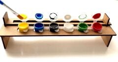 Boya Standı Boyalık 6'lı Şerit 3ml Boya Kabı Uyumlu Ahşap