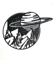 Satürn Duvar Süsü Kapı Süsü 3mm Mdf Lazer Kesim Ahşap Boyama