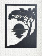 Modern Duvar Süsü Gün Batımı Sahil Potresi Duvar Süsü