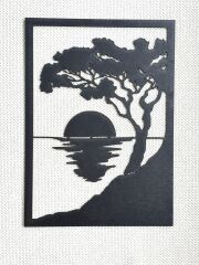 Modern Duvar Süsü Gün Batımı Sahil Potresi Duvar Süsü