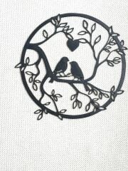 Ev Balkon Süsü Çifte Kumrular Aşkın Dalı Duvar Süsü