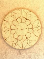 Çocuklar İçin Ahşap Boyama Papatya Mandala Okul Öncesi