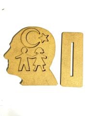 Çocuklar İçin Ahşap Boyama Atatürk Bayrak Boncuk Doldurma