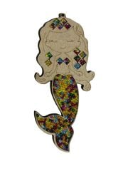 Çocuklar İçin Ahşap Boyama Deniz Kızı Boncuk Süsleme