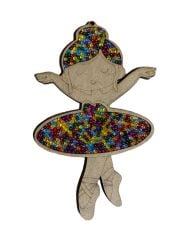 Çocuklar İçin Ahşap Boyama Balerin Boncuk Süsleme