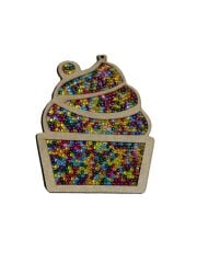 Çocuklar İçin Ahşap Boyama İce Cream Dondurma Boncuk Süsleme