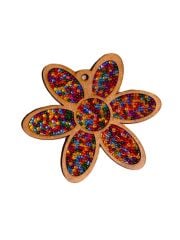 Çocuklar İçin Ahşap Boyama Papatya Çiçek Boncuk Süsleme