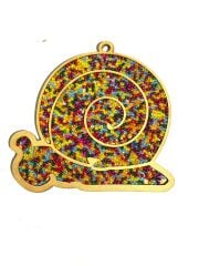 Çocuklar İçin Ahşap Boyama Salyangoz Boncuk Süsleme