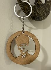 Çocuklar İçin Ahşap Boyama Atatürk Silüeti Anahtarlık