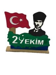 Çocuklar İçin Ahşap Boyama 29 Ekim Türk Bayrağı Atatürk