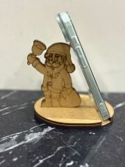 Çocuklar İçin Ahşap Boyama Yılbaşı Telefon Tutucu