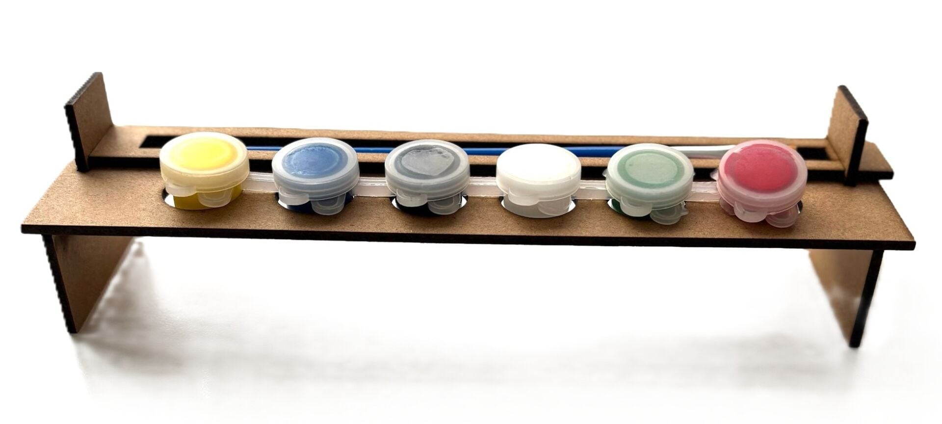 Boya Standı Boyalık 6'lı Şerit 3ml Boya Kabı Uyumlu Ahşap