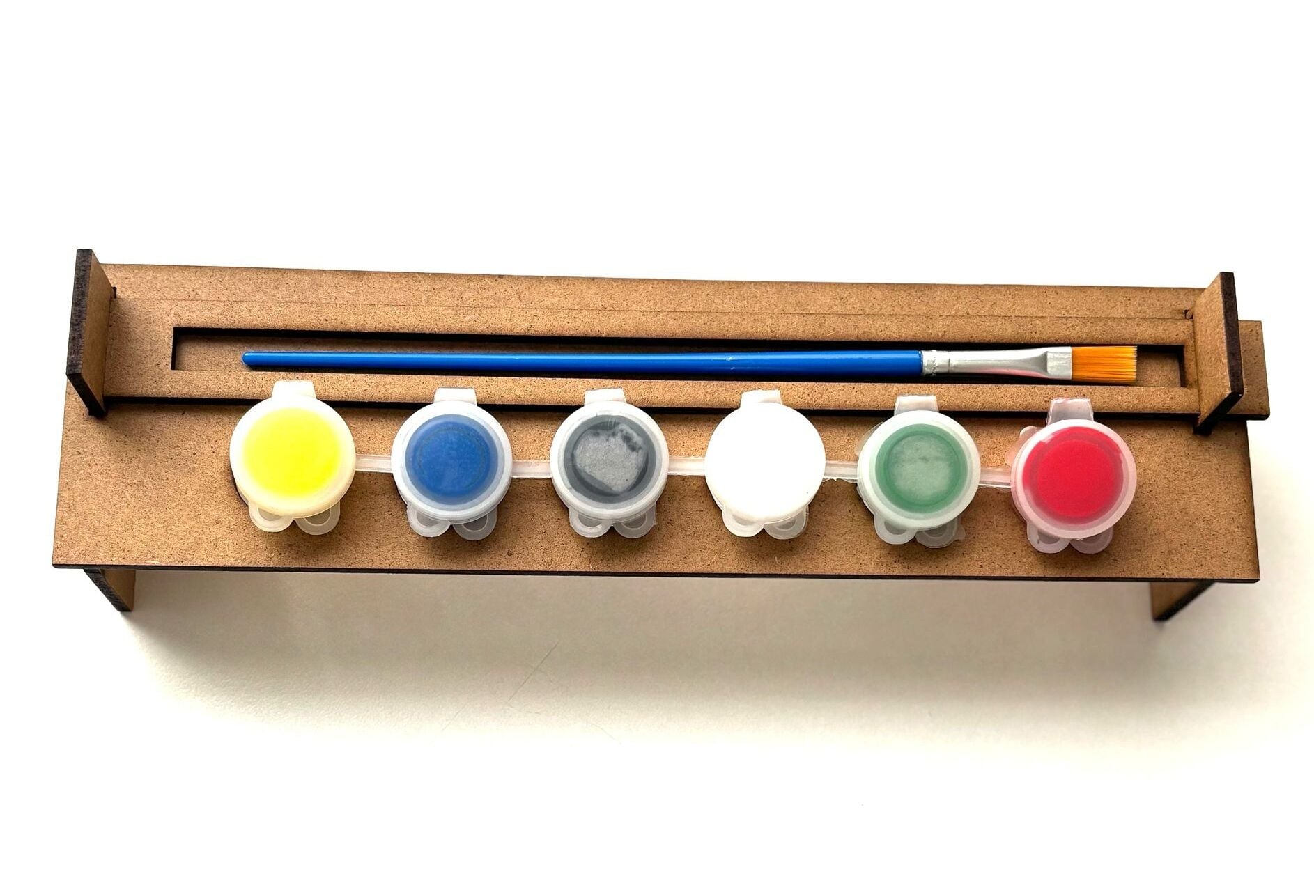 Boya Standı Boyalık 6'lı Şerit 3ml Boya Kabı Uyumlu Ahşap