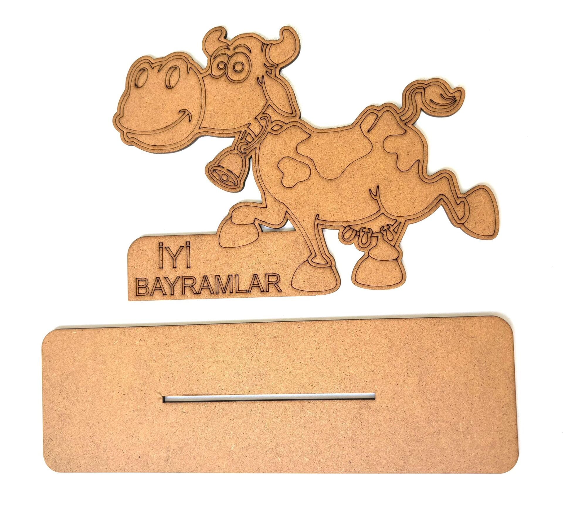 Çocuklar İçin Ahşap Boyama Kurban Bayramı İnek Okul Öncesi