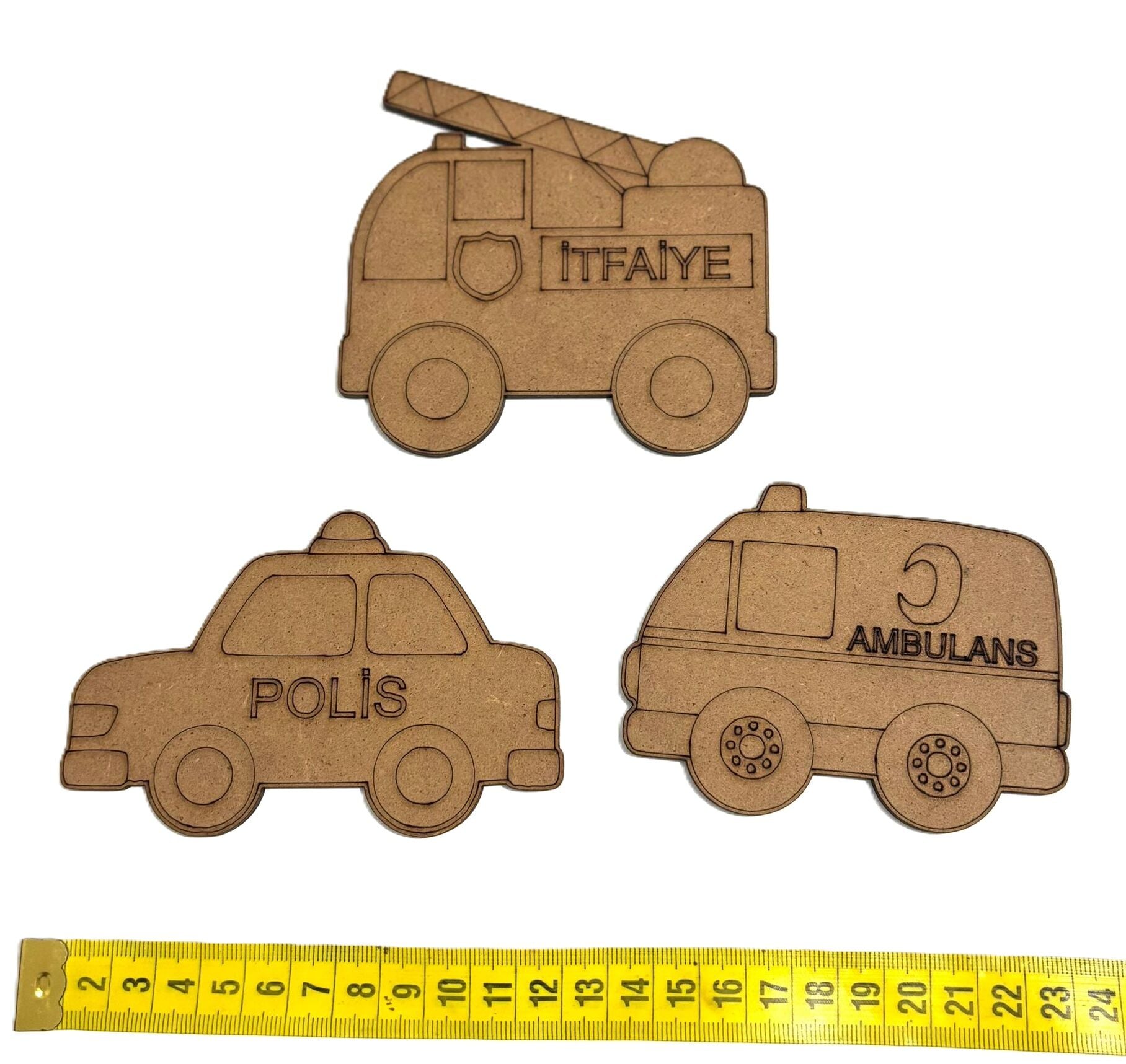 Çocuklar İçin Ahşap Boyama Acil Yardım Araçları Okul Öncesi