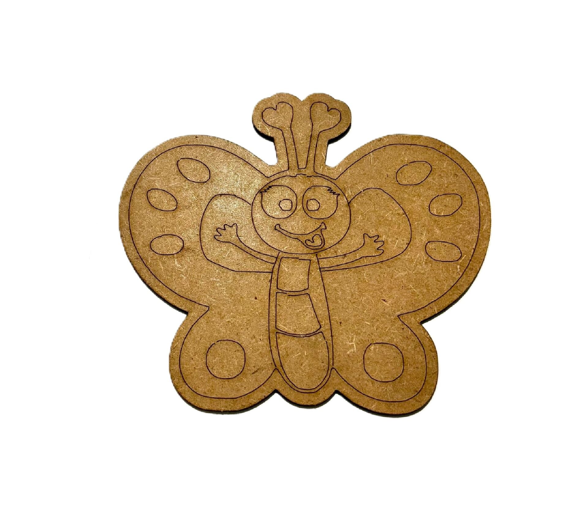 Çocuklar İçin Ahşap Boyama Kelebek Desenli Obje Okul Öncesi