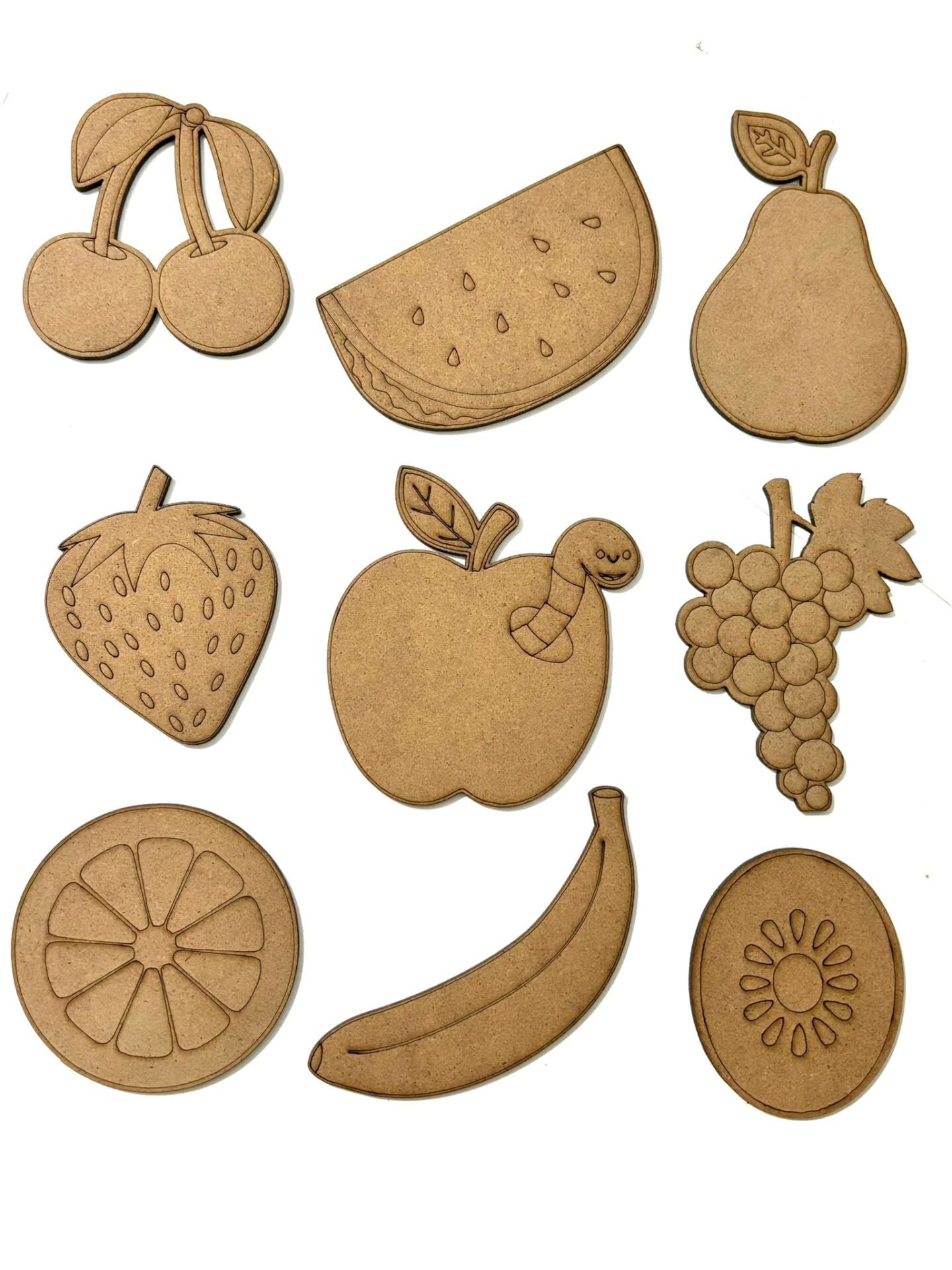 Çocuklar İçin Ahşap Boyama Meyveler Okul Öncesi