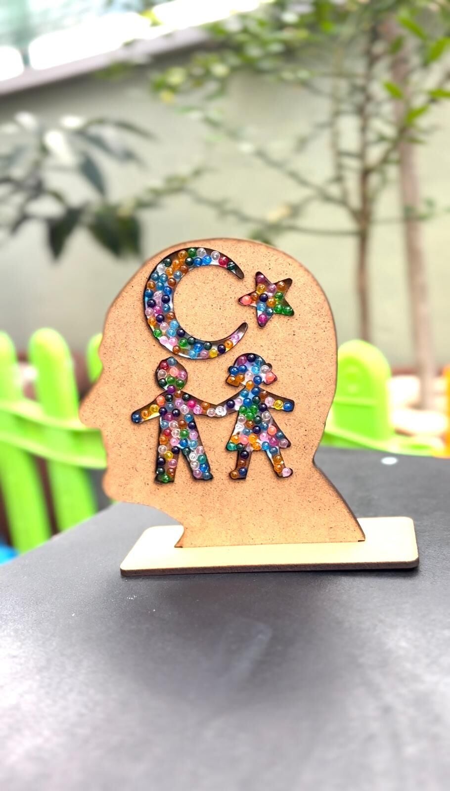 Çocuklar İçin Ahşap Boyama Atatürk Bayrak Boncuk Doldurma