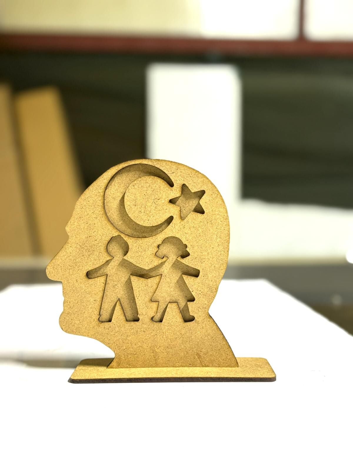 Çocuklar İçin Ahşap Boyama Atatürk Bayrak Boncuk Doldurma