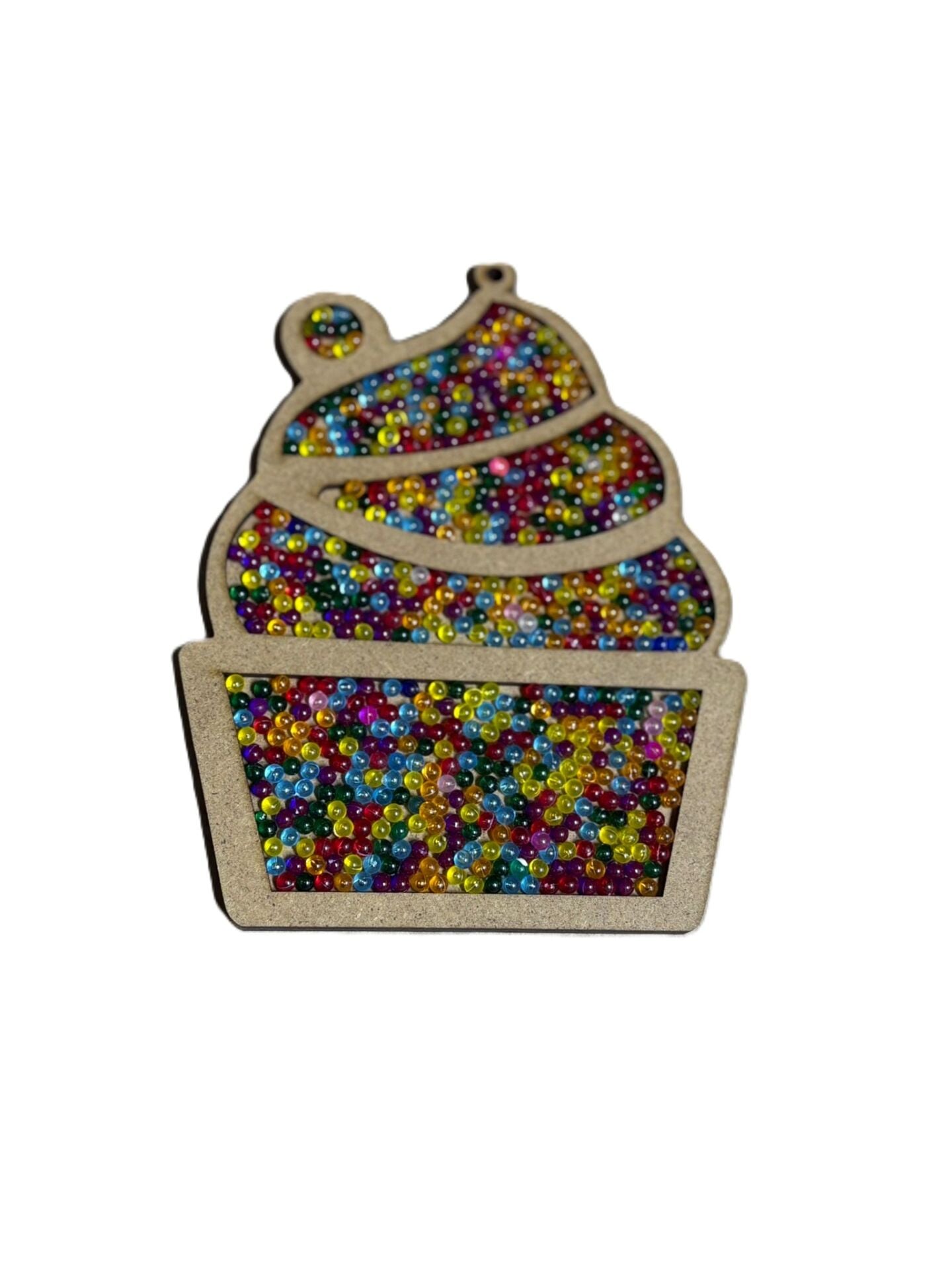 Çocuklar İçin Ahşap Boyama İce Cream Dondurma Boncuk Süsleme